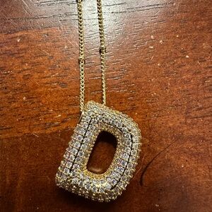 Sparkling Gold and CZ Initial Necklace